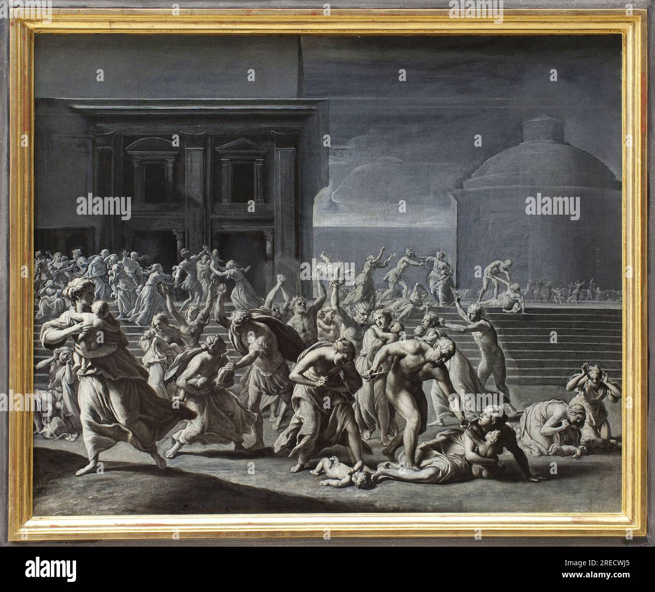 Le Massacre des Innocents. Der Peinturattribuee A Jacques Stella (1596-1657). Art francais 17e Siecle. Musée des Beaux Arts de Rouen. Stockfoto