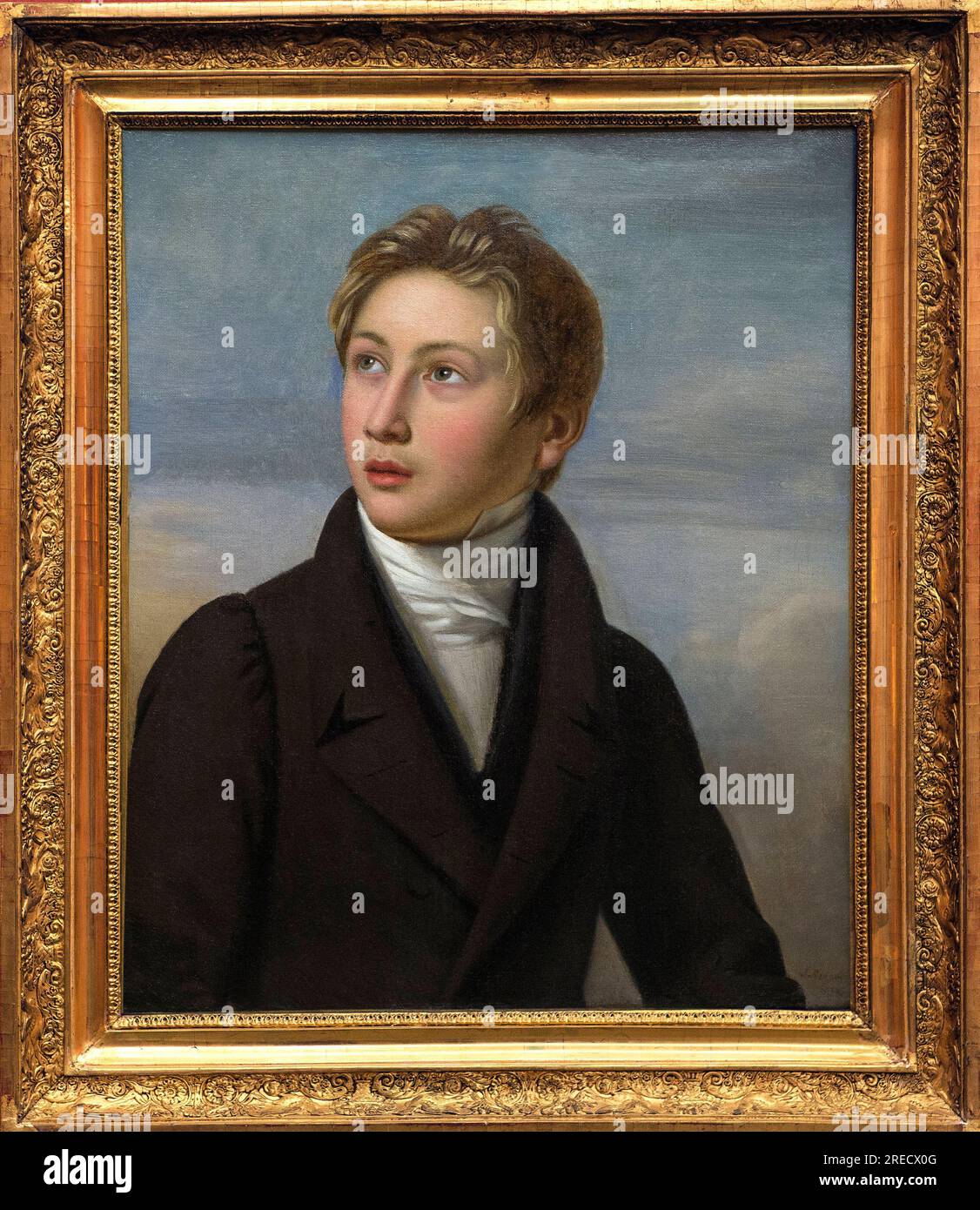 Le Portrait de Liszt enfant - Porträt de Franz Liszt (1811-1886), par Jean Vignaud (1775-1826) en 1826 - Musée des Beaux-Arts de Nimes Stockfoto