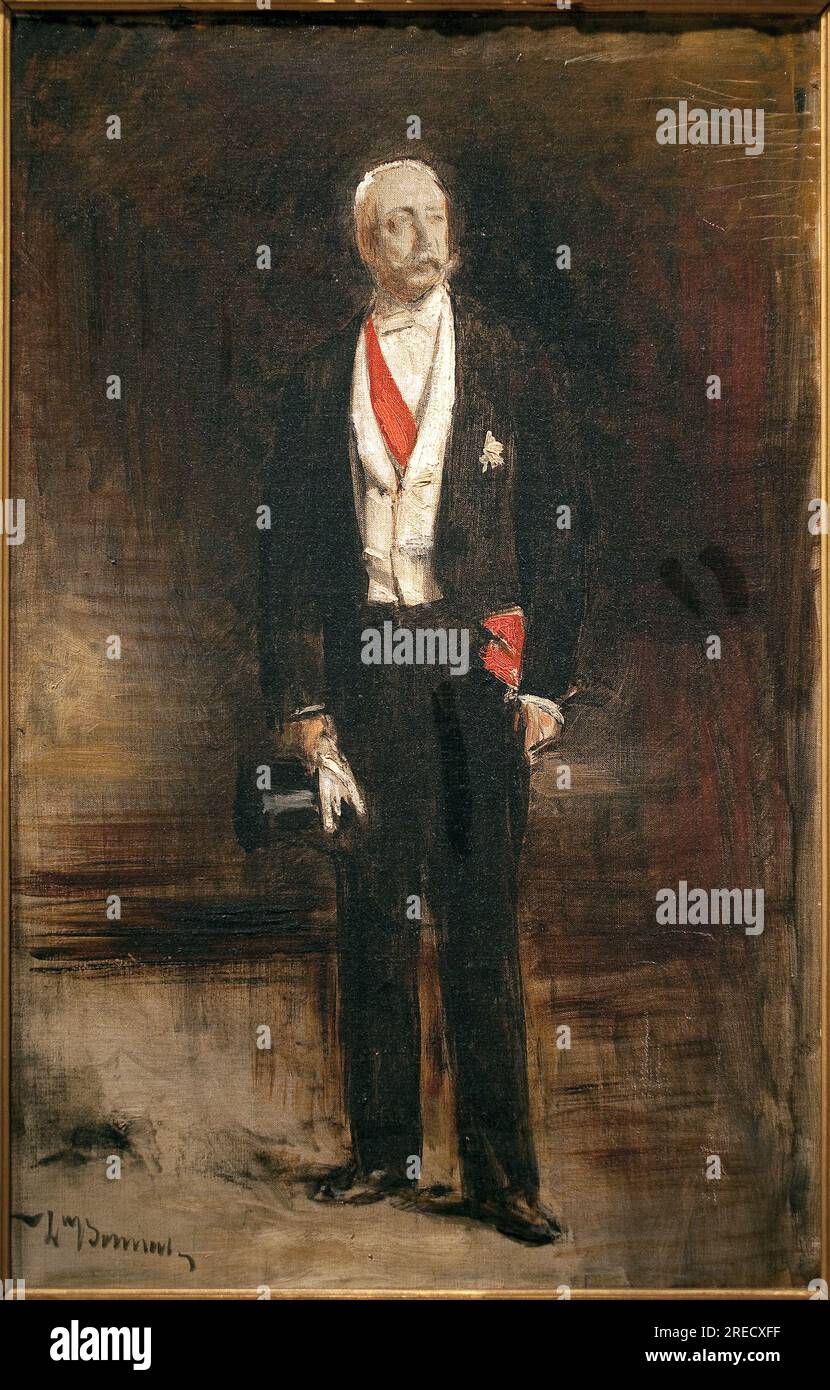Esquisse pour le portrait en sladdu President Felix Faure (1841-1899). Peinture de Leon Bonnat (1833-1922), huile sur toile, 19e siecle. Musée Bonnat, Bayonne (Frankreich). Stockfoto
