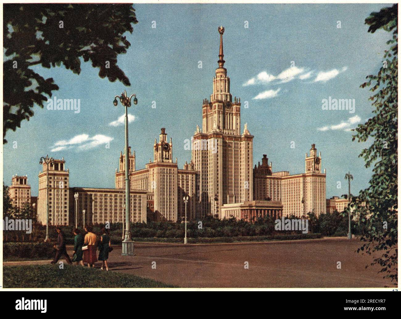 Architektur Stalinienne, l'Universite de Moscou construite en 1952. Fotografie, Moscou, 1955. Stockfoto