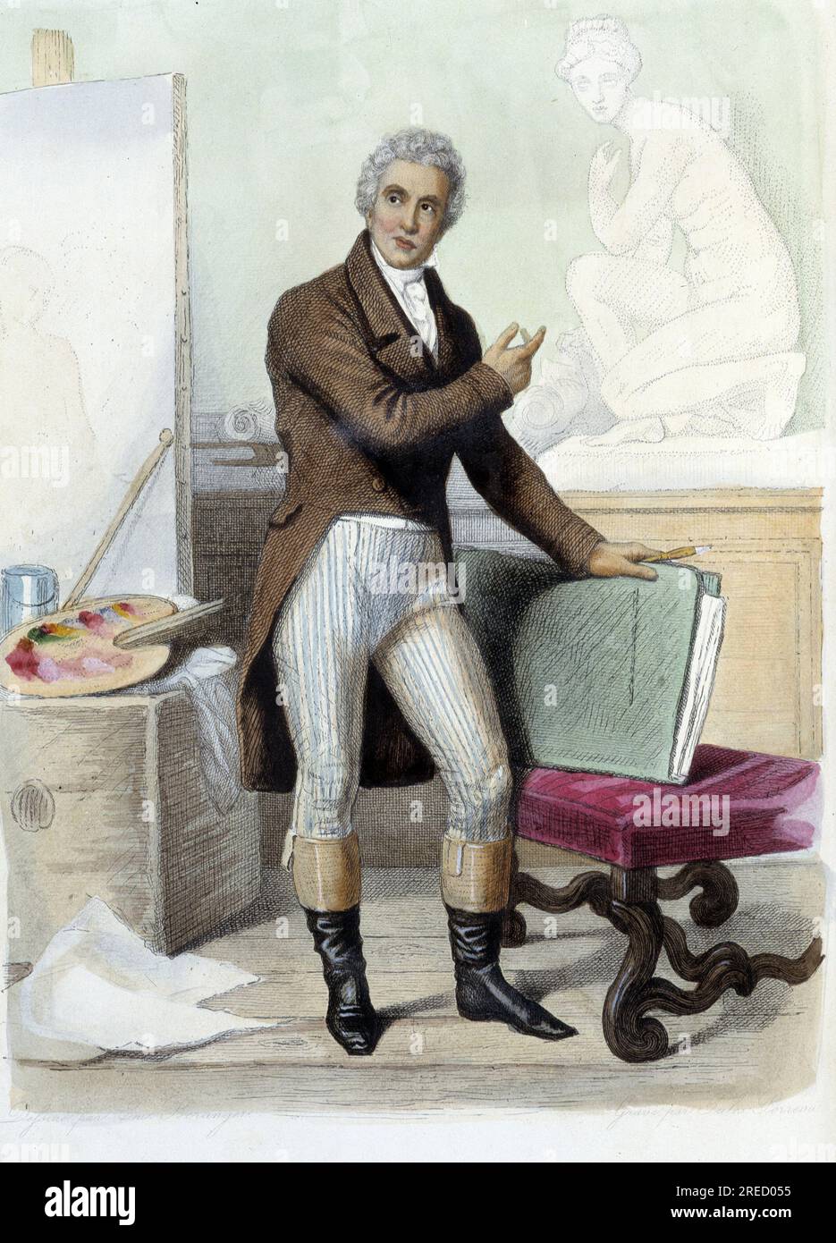 Jacques Louis David peintre et dessinateur Francais (1748-1825), Ed. Plutarque Mennechet, "Le Francais', 1844-1847 Stockfoto