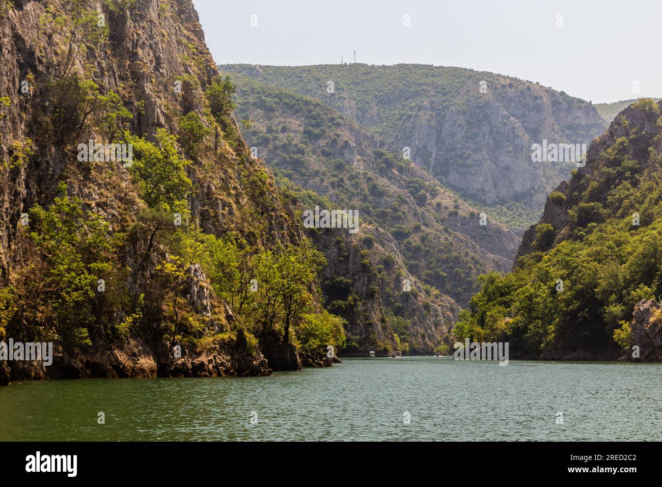 Blick auf den Matka Canyon in Nordmazedonien Stockfoto