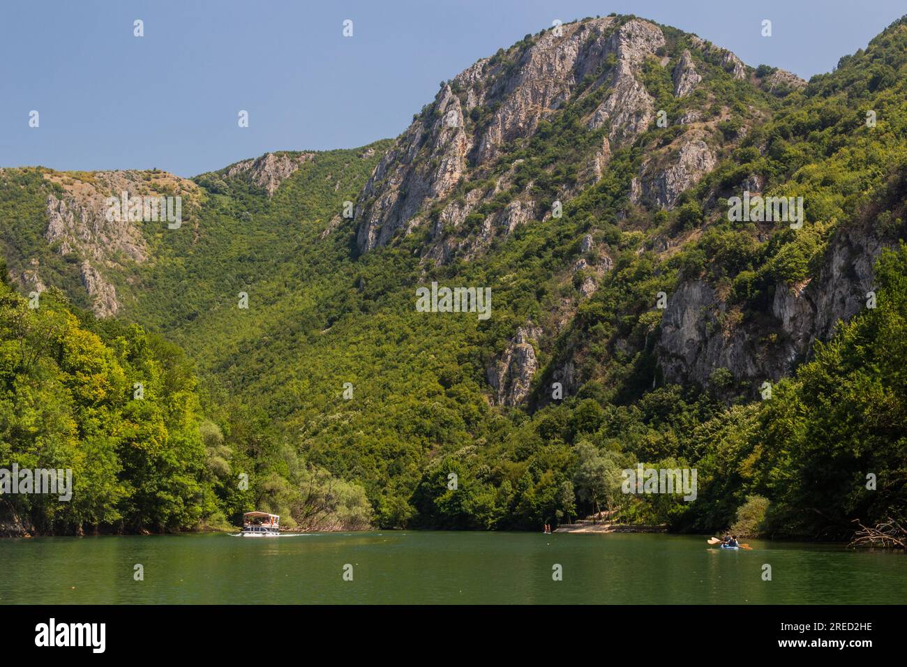 Blick auf den Matka Canyon in Nordmazedonien Stockfoto