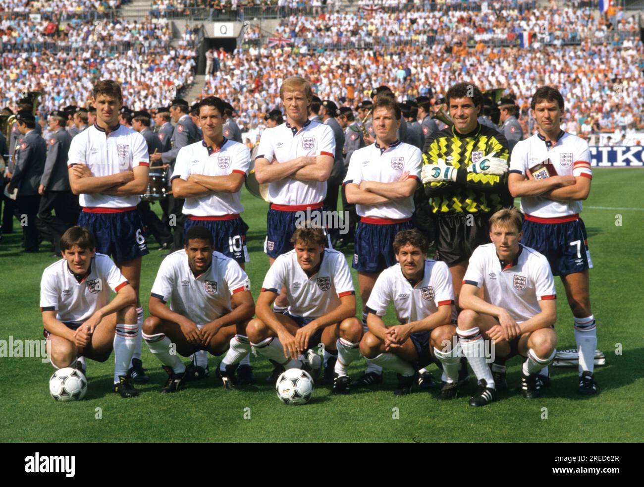 Fußball EM 1988 in Deutschland / England - Niederlande 1:3 /15.06.1988 in Düsseldorf / Team England [automatisierte Übersetzung] Stockfoto