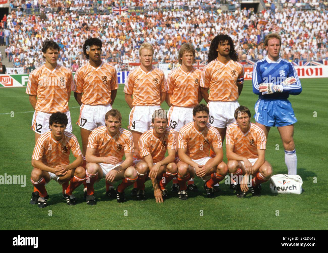 Fußball EM 1988 in Deutschland / England - Niederlande 1:3 /15.06.1988 in Düsseldorf / Team Niederlande [automatisierte Übersetzung] Stockfoto