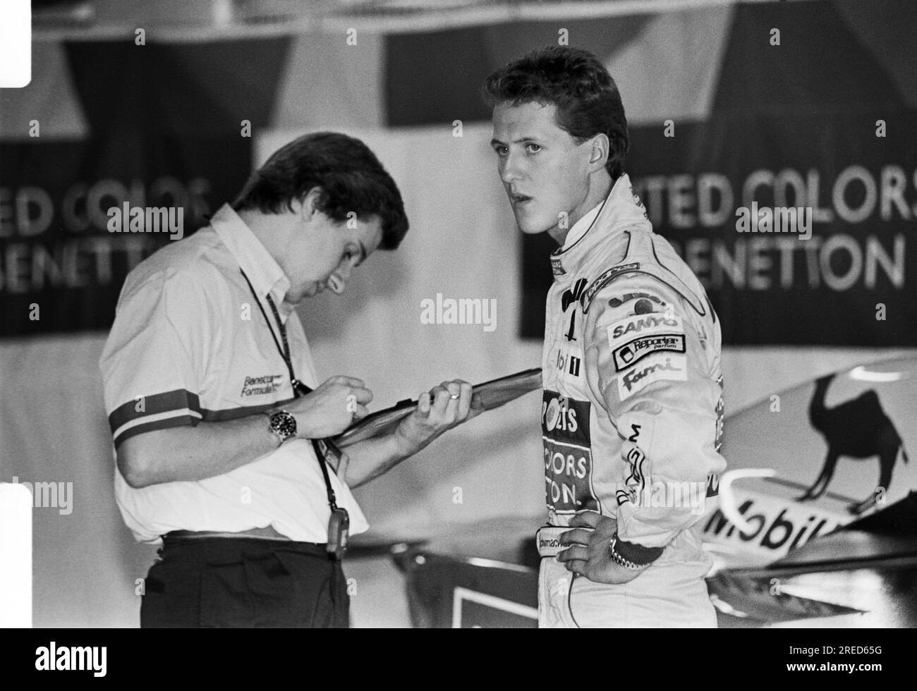 Deutschland, Hockenheim, 15/07/1992 Archiv: 35-39-06 Formel 1 Testfahrten im Hockenheimring Foto: Michael Schumacher, Camel Benetton Ford [automatisierte Übersetzung] Stockfoto