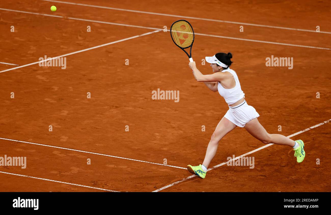 Hamburg, Deutschland. 27. Juli 2023. Tennisspielerin Eva Lys aus Deutschland beim Hamburg European Open 2023. Frank Molter/Alamy Live-Nachrichten Stockfoto