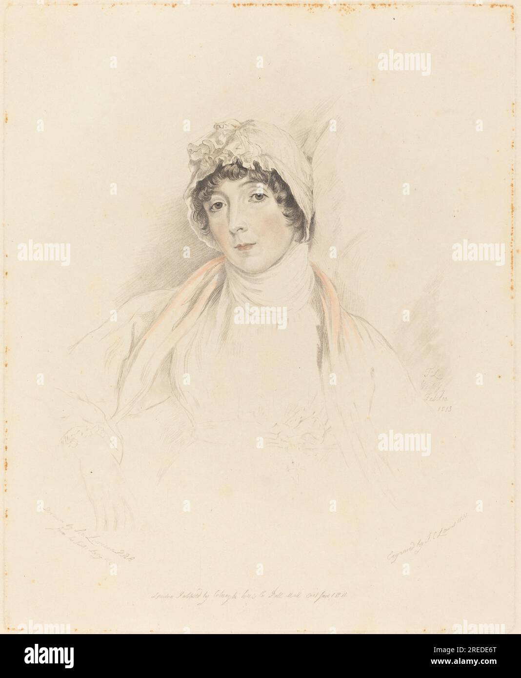 Frederick Christian Lewis I. nach Sir Thomas Lawrence, Lucy Lawrence, 1831, handfarbene Gravur, Rosenwald-Sammlung, 1946.21.129 Min. Stockfoto