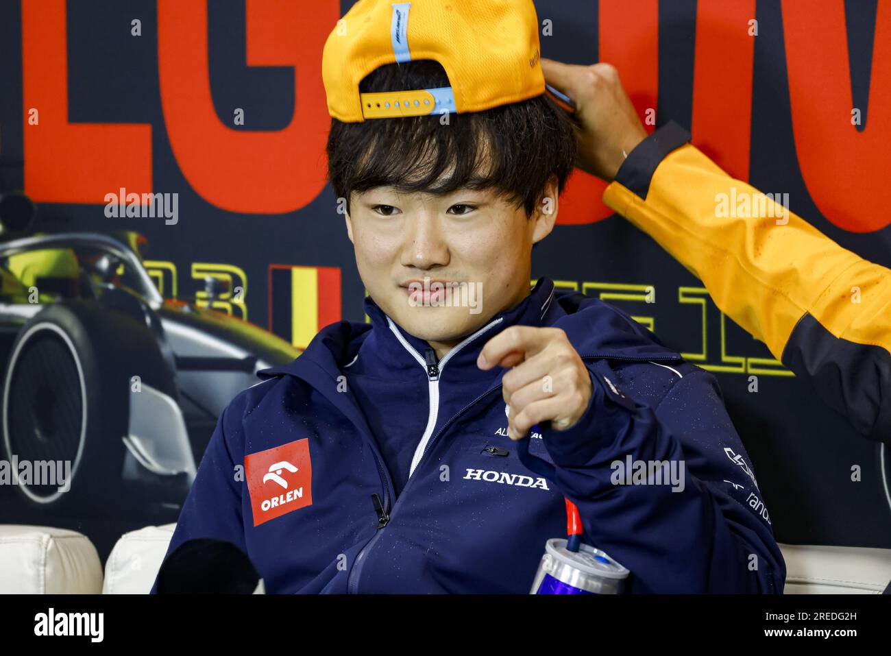 TSUNODA Yuki (Jap), Scuderia AlphaTauri AT03, Portrait, Pressekonferenz während des Formel-1-Grand Prix von Rolex in Belgien 2022, 14. Runde der FIA-Formel-1-Weltmeisterschaft 2022 vom 26. Bis 28. August 2022 auf dem Circuit de Spa-Francorchamps in Francorchamps, Belgien Stockfoto