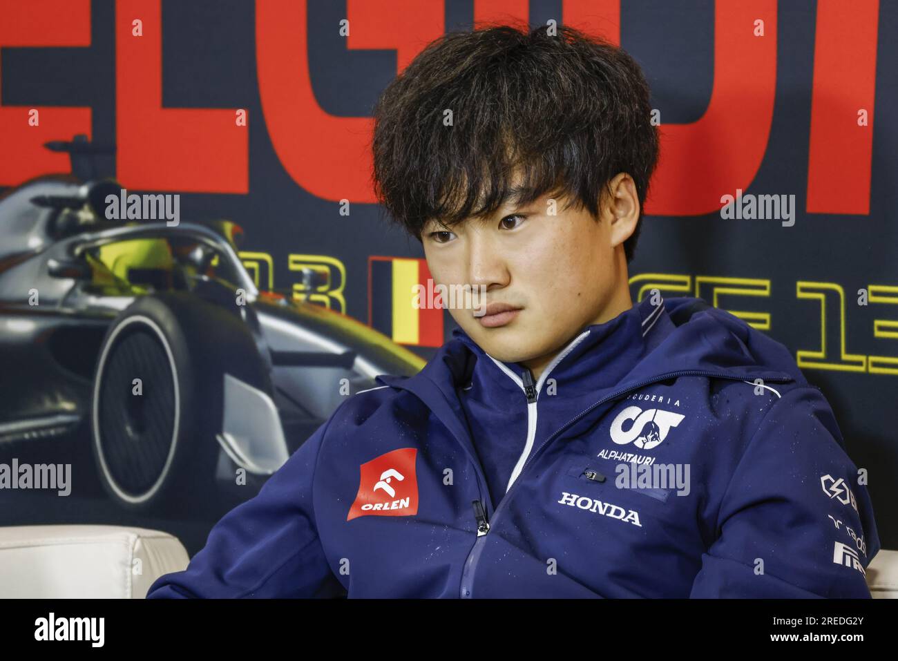 TSUNODA Yuki (Jap), Scuderia AlphaTauri AT03, Portrait, Pressekonferenz während des Formel-1-Grand Prix von Rolex in Belgien 2022, 14. Runde der FIA-Formel-1-Weltmeisterschaft 2022 vom 26. Bis 28. August 2022 auf dem Circuit de Spa-Francorchamps in Francorchamps, Belgien Stockfoto