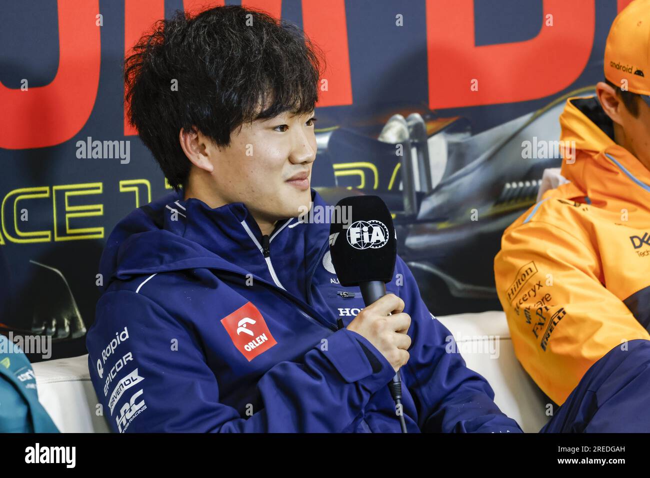 TSUNODA Yuki (Jap), Scuderia AlphaTauri AT03, Portrait, Pressekonferenz während des Formel-1-Grand Prix von Rolex in Belgien 2022, 14. Runde der FIA-Formel-1-Weltmeisterschaft 2022 vom 26. Bis 28. August 2022 auf dem Circuit de Spa-Francorchamps in Francorchamps, Belgien Stockfoto