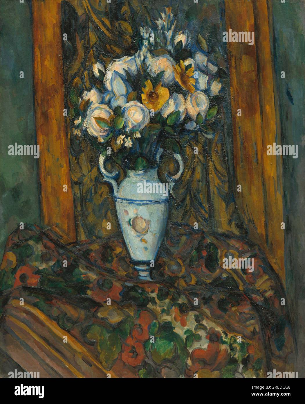 Titel: Vase of Flowers Creator: Paul Cézanne Datum: 1900/1903 Abmessungen: 101 x 81,9 cm Medium: Öl auf Leinwand Ort: National Gallery of Art, Washington, D.C. Stockfoto