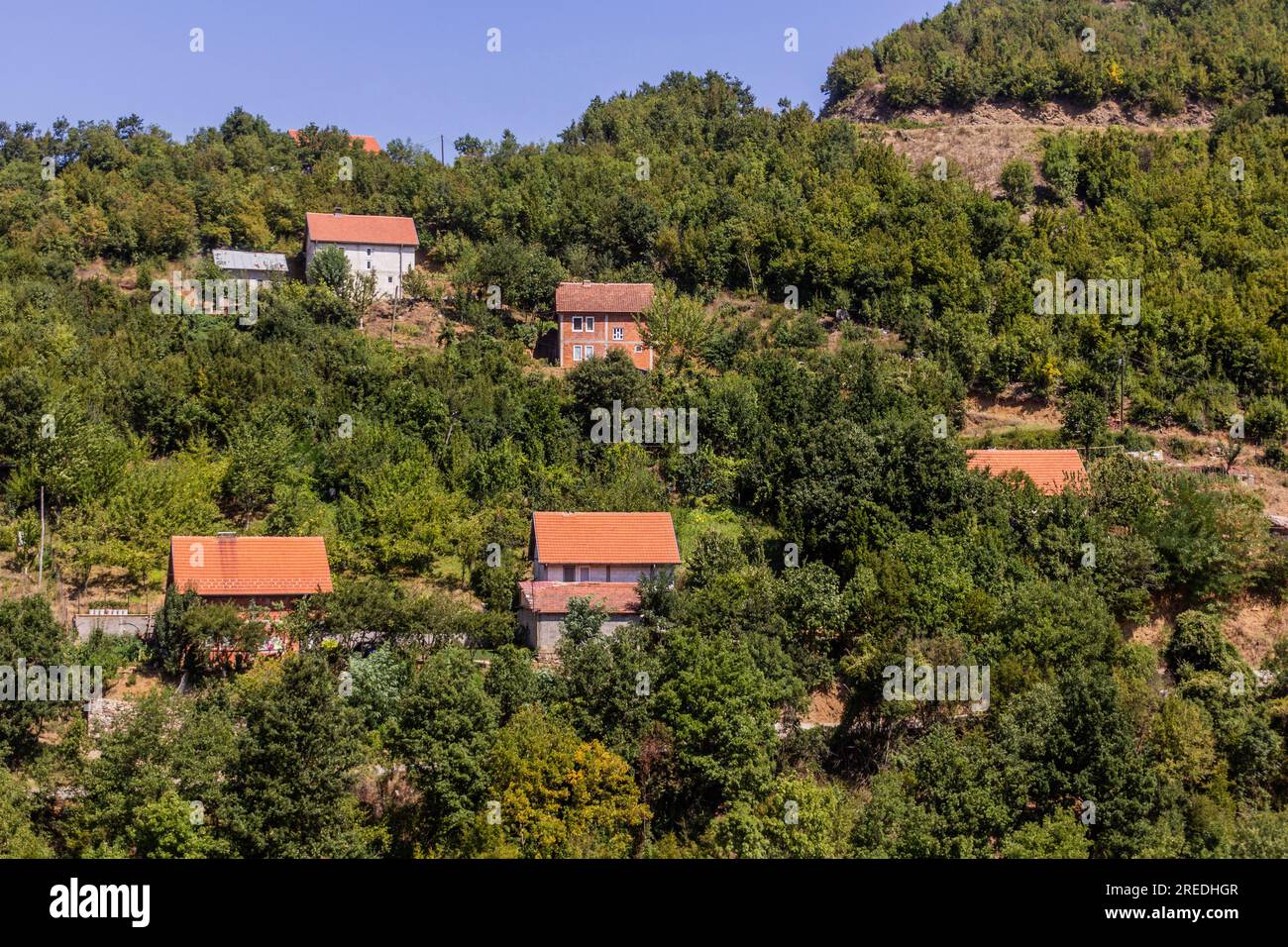 Dorf im südlichen Teil des Kosovo Stockfoto