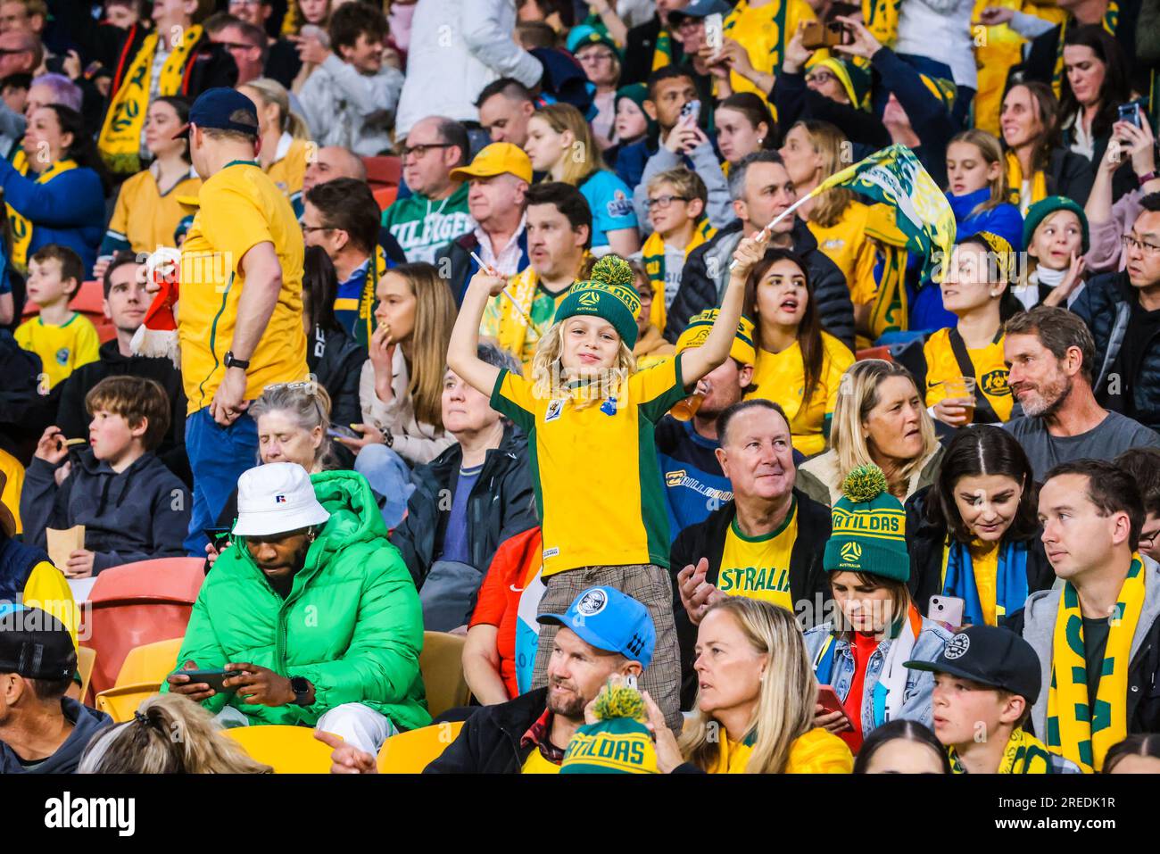 Brisbane, Queensland, Australien. 27. Juli 2023. BRISBANE, AUSTRALIEN - 27. JULI: Australien spielt Nigeria bei der FIFA Women's World Cup Australien & Neuseeland 2023 im Brisbane Stadium am 27. Juli 2023 (Kreditbild: © Chris Putnam/ZUMA Press Wire) NUR REDAKTIONELLE VERWENDUNG! Nicht für den kommerziellen GEBRAUCH! Stockfoto