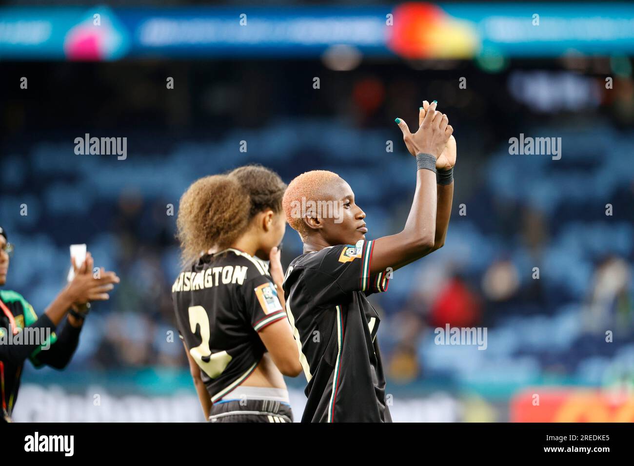 Blackwood Deneisha (14 Jamaika) dankt den Fans beim FIFA Women's World Cup 2023 zwischen Frankreich und Jamaika im Sydney Football Stadium.Endstand Jamaika 0:0 Frankreich Stockfoto