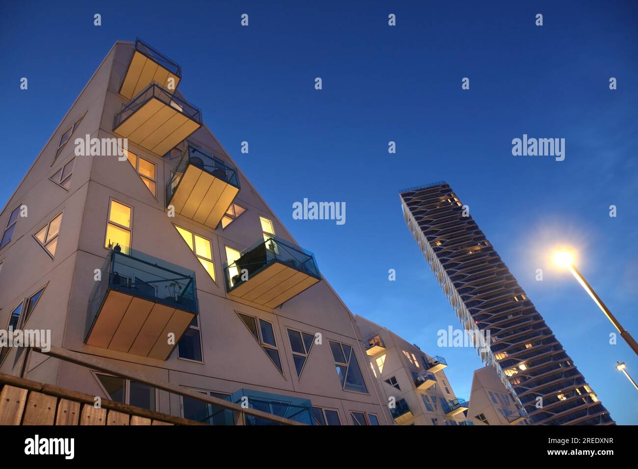 Die Eisberghäuser, Aarhus docklands, Dänemark. Stockfoto