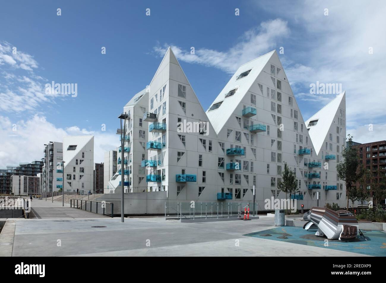 Die Eisberghäuser, Aarhus docklands, Dänemark. Stockfoto