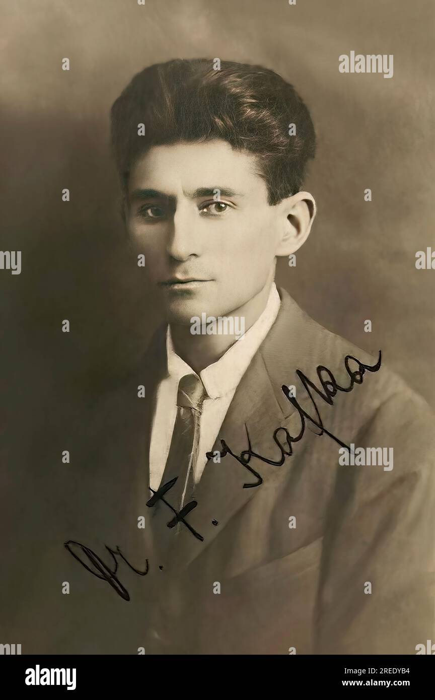 Porträt von Franz Kafka, 1883-1924, deutschsprachiger böhmischer Schriftsteller, digital bearbeitet nach einem Foto Stockfoto