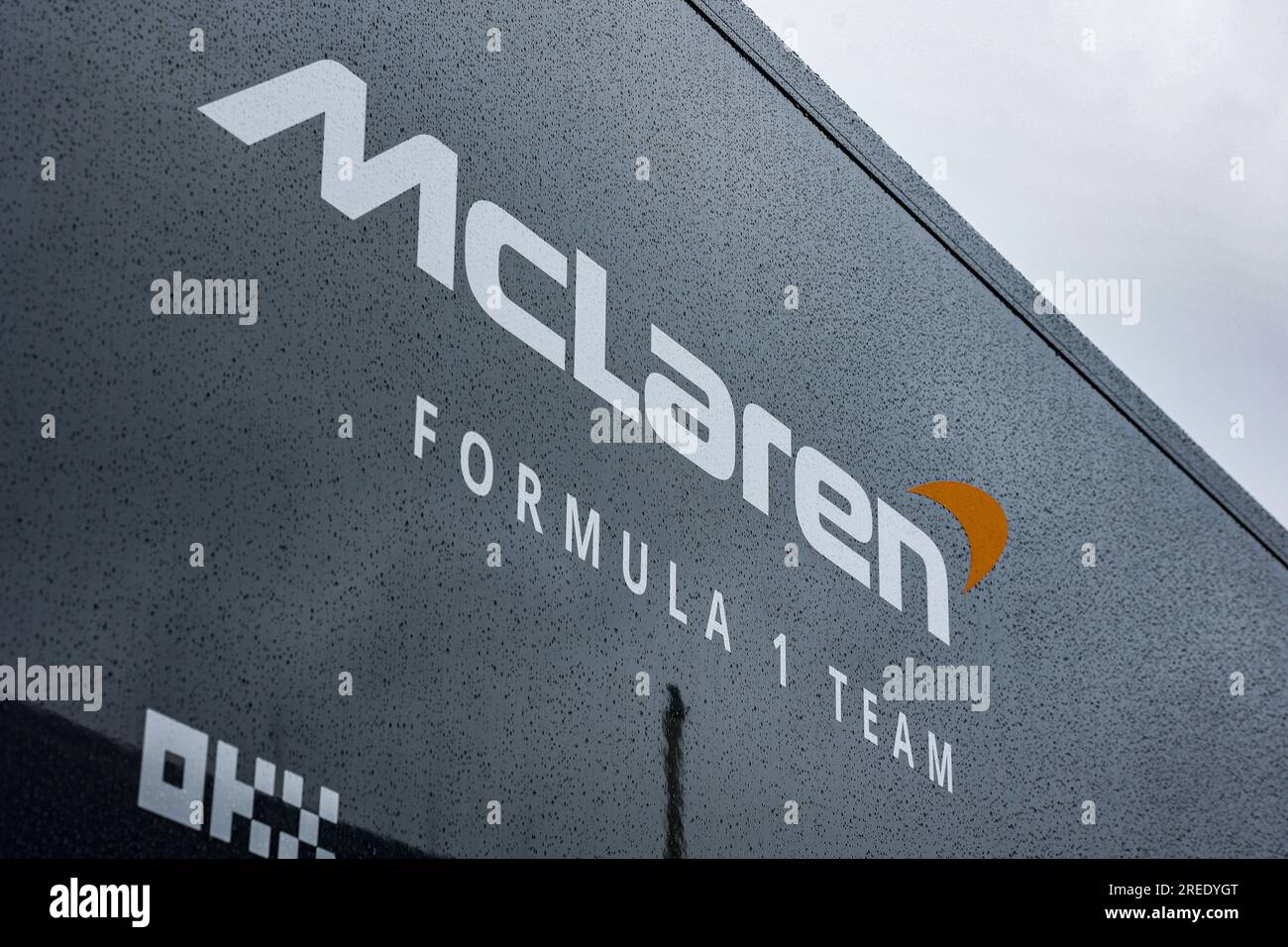 Stavelot, Belgien, 27/07/2023, McLaren F1-Team, Illustration während des Formel-1-MSC-Cruises-Grand Prix 2023 in Belgien, 12. Runde der Formel-1-Weltmeisterschaft 2023 vom 28. Bis 30. Juli 2023 auf dem Circuit de Spa-Francorchamps in Stavelot, Belgien Stockfoto