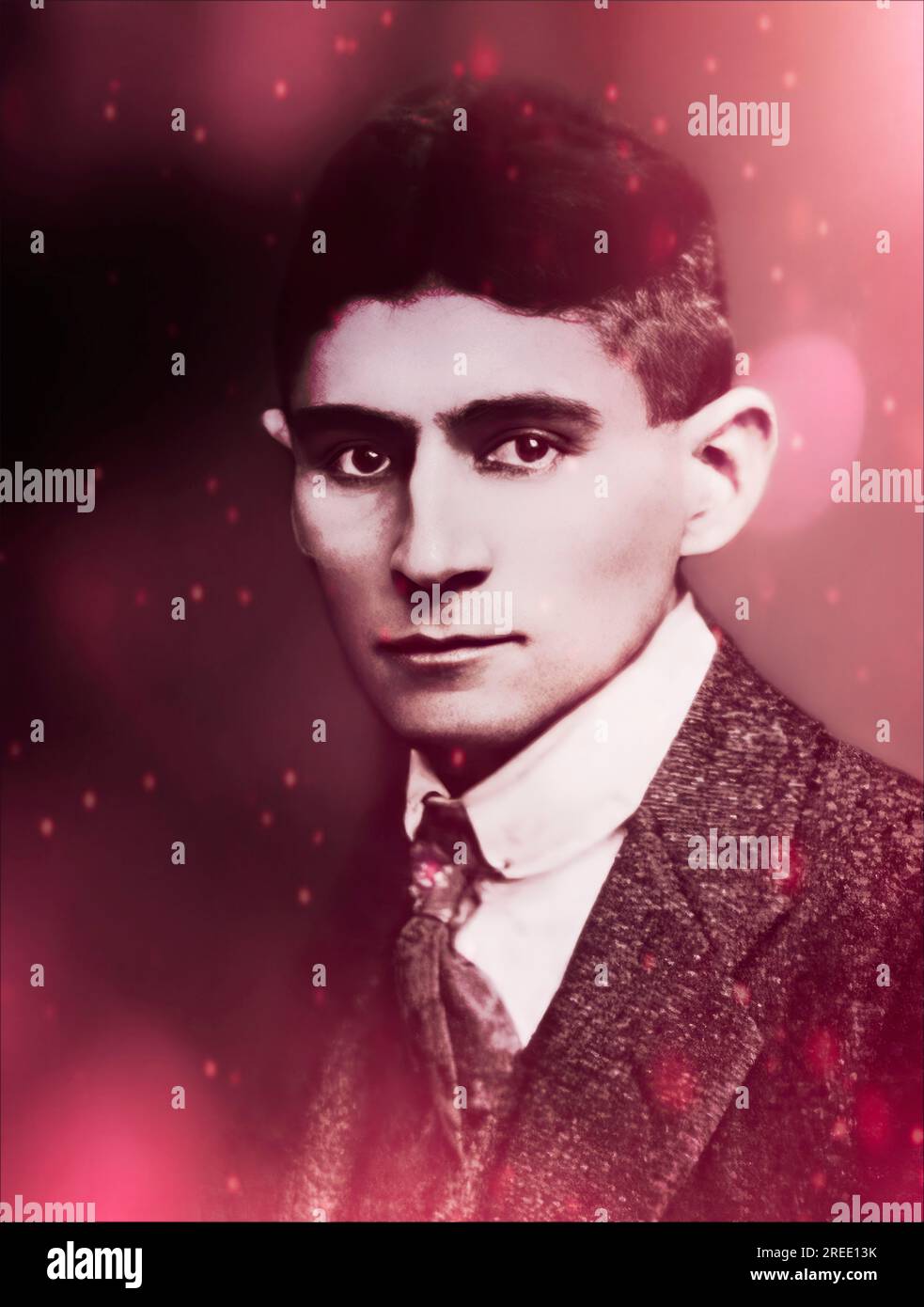 Porträt von Franz Kafka, 1883-1924, deutschsprachiger böhmischer Schriftsteller, digital bearbeitet nach einem Foto Stockfoto