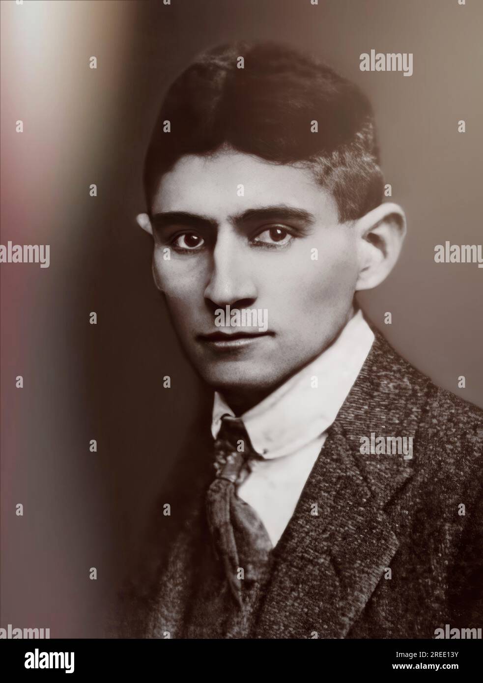 Porträt von Franz Kafka, 1883-1924, deutschsprachiger böhmischer Schriftsteller, digital bearbeitet nach einem Foto Stockfoto