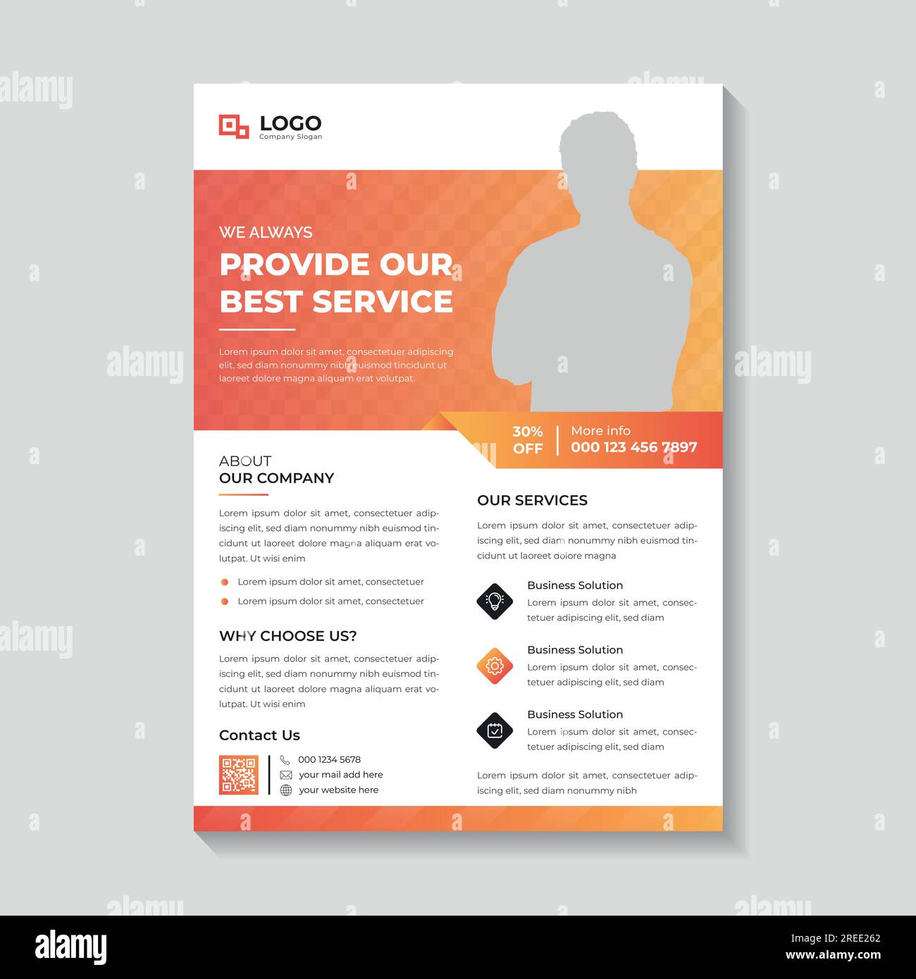 Business Flyer-Vorlage für den besten Service des Unternehmens Stock Vektor