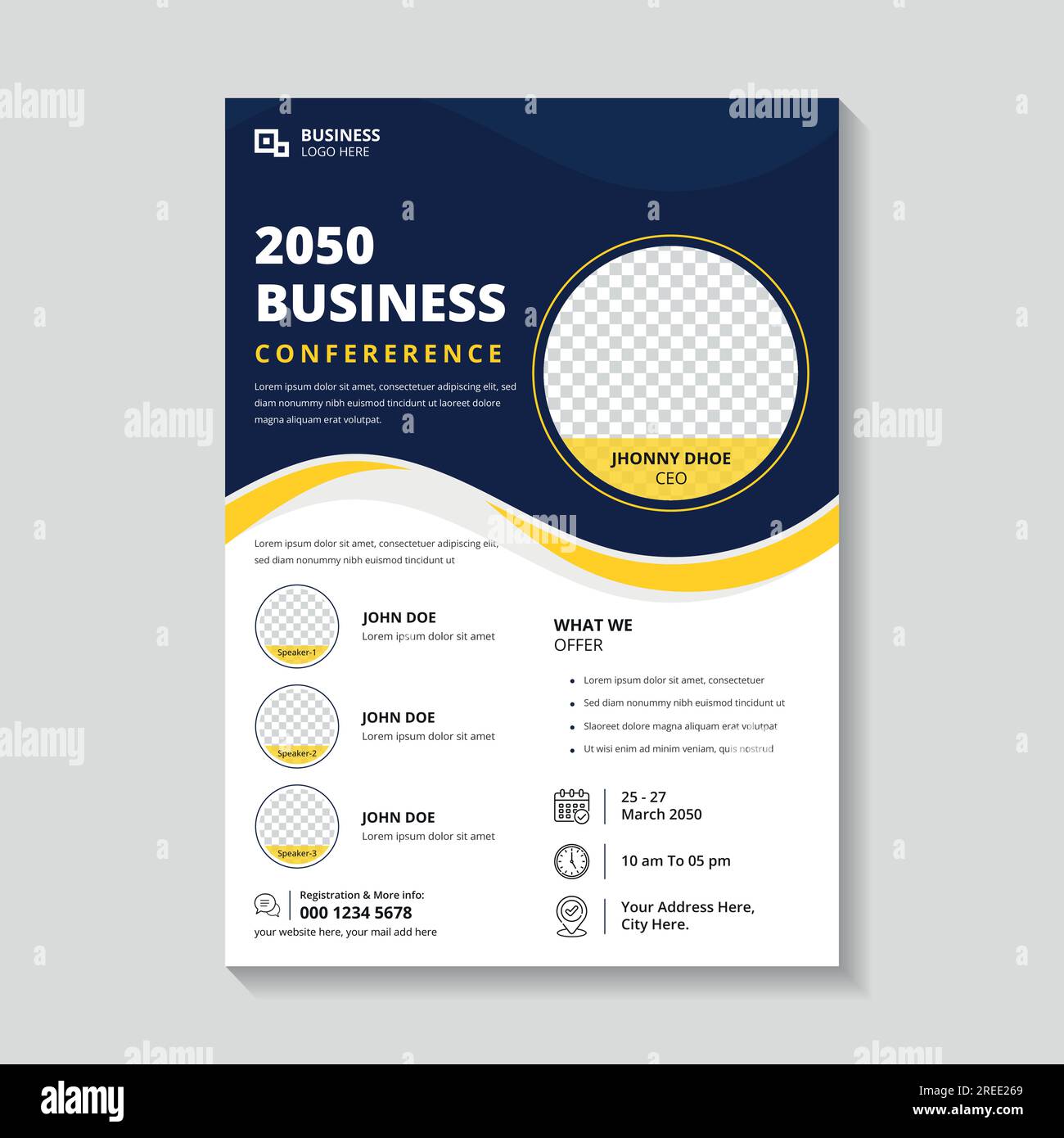 Flyer-Vorlage für Geschäftskonferenzen, Design für Geschäftsvorlagen Stock Vektor