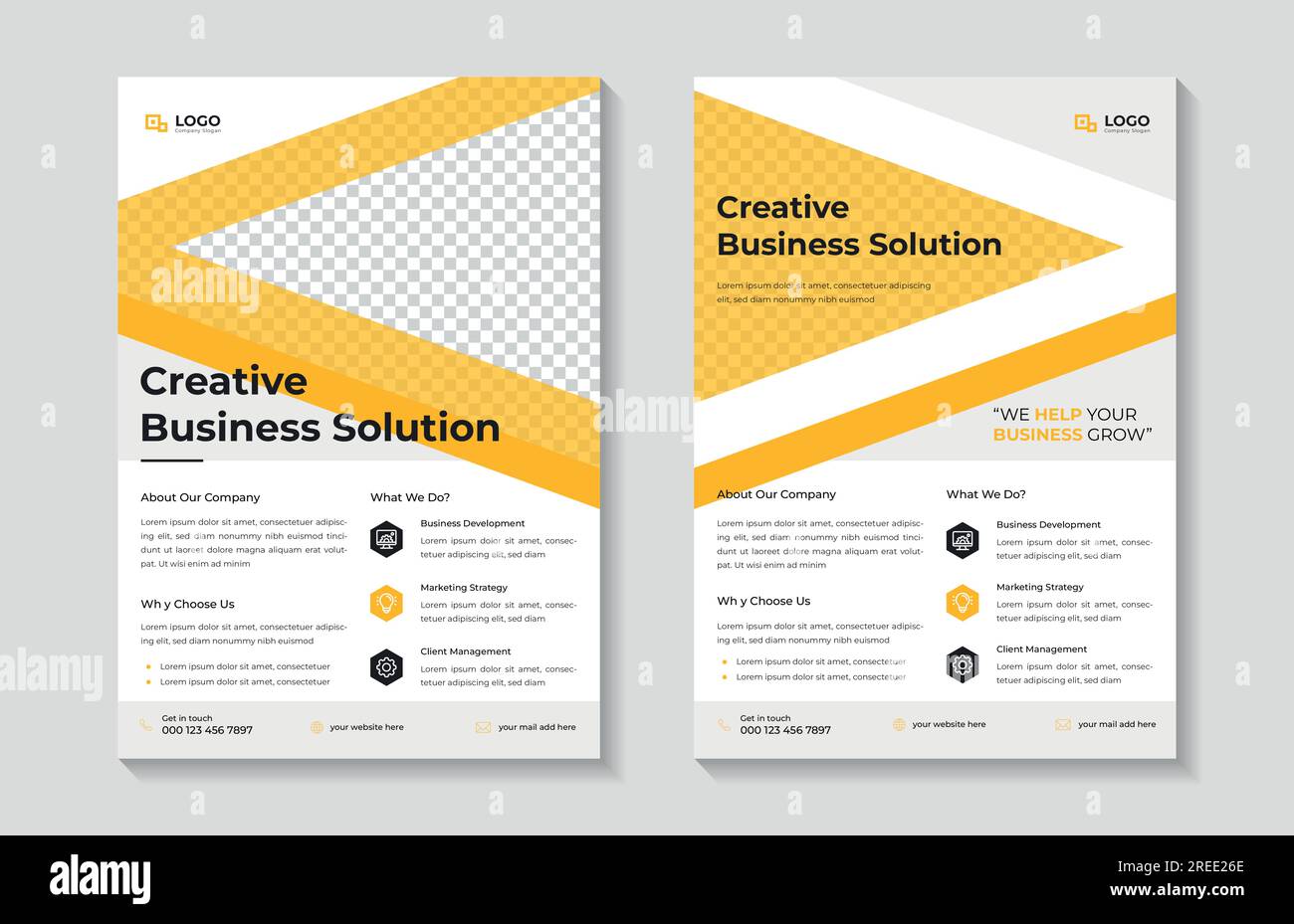 Corporate Business Multipurpose Flyer Template Design und Broschürenbroschüre Seite. Stock Vektor