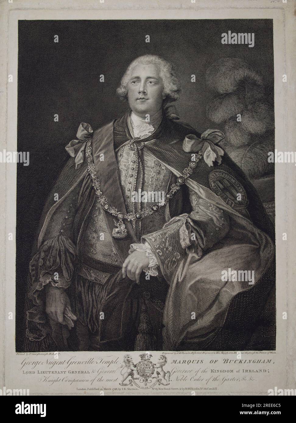 George Nugent Grenville Temple (nach einem Gemälde von Thomas Gainsborough) 1788 von John Keyse Sherwin Stockfoto