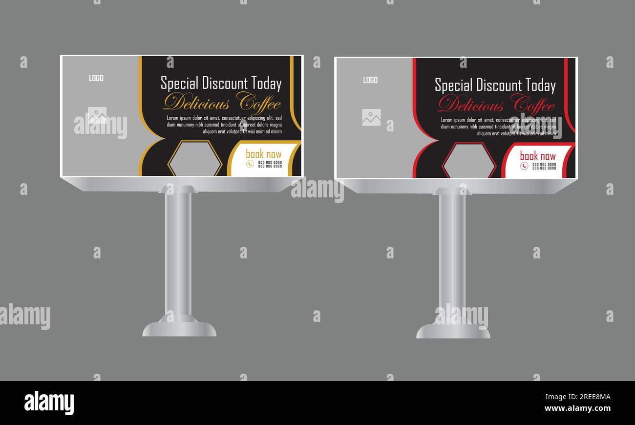 Designvorlage für Plakatbanner für Außenwerbung, Ideen für Außenwerbung, kreativer Hintergrund im EPS 10-Format mit Hintergrund, Inspiration Stock Vektor