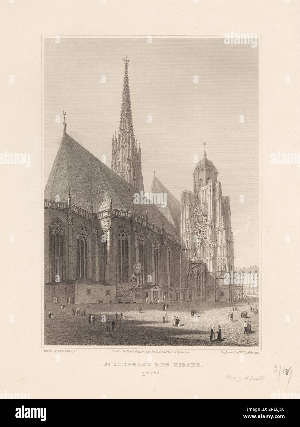 St. Stephans Dom-Kirche, Wien 1822, von William Tombleson Stockfoto