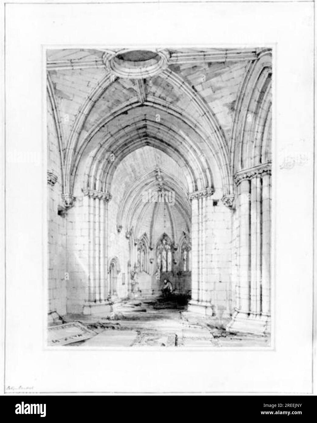 Robert William Billings - Seton Chapel - Interior Looking East zwischen 1848 und 1852 von Robert William Billings Stockfoto