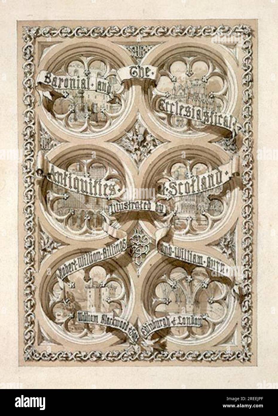 Titelseite "die baronischen und kirchlichen Antiquitäten Schottlands" (4 Vols) von Robert Willia ... Robert William Billings zwischen 1848 und 1852 von Robert William Billings Stockfoto