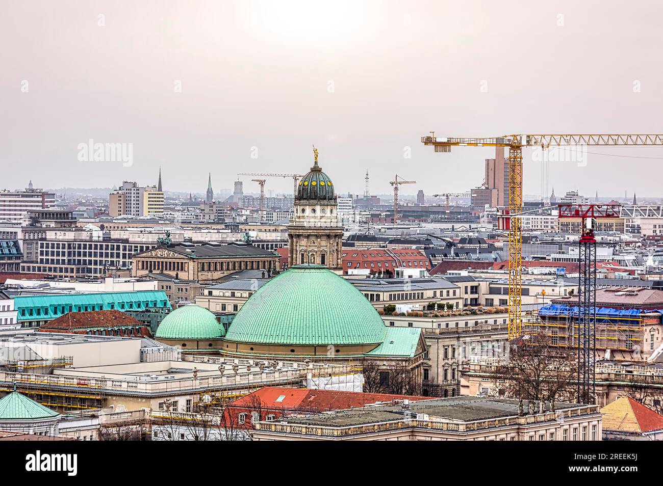 Panorama von Berlin mit französischem Dom Stockfoto