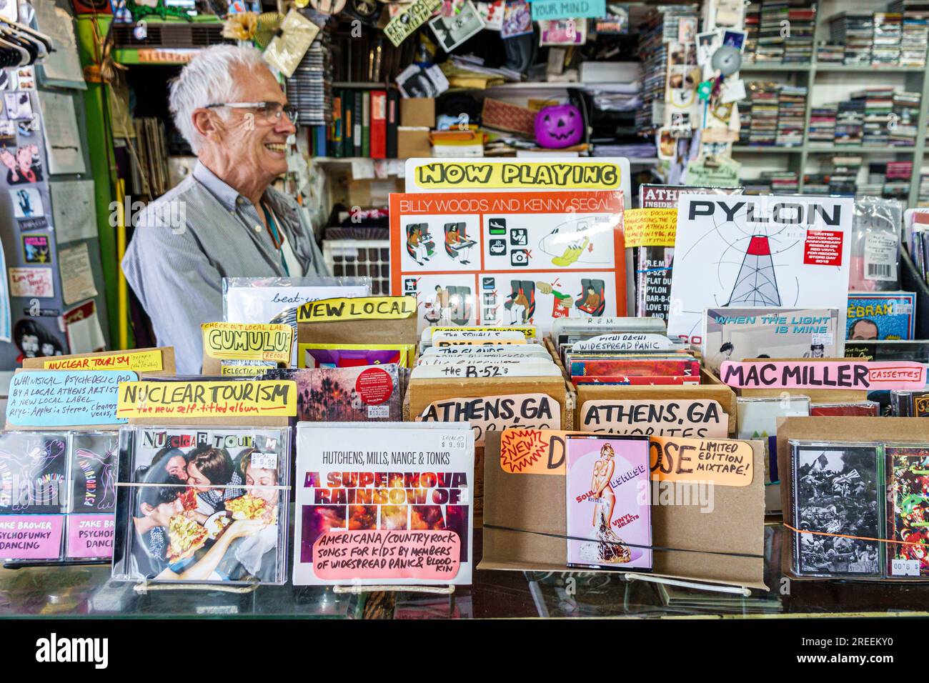 Athen Georgia, Wuxtry Records, Vinylbänder, CDs, Musik, Geschäft Geschäft Geschäft Geschäft Geschäft Geschäft Geschäft Geschäft Händler, Markt Markt, kaufen, einkaufen, innen innen innen, innen, innen, innen Stockfoto