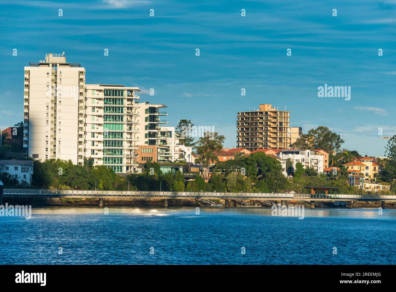 Gentrified Houses in Downtown Brisbane, Queensland, Australien Stockfoto