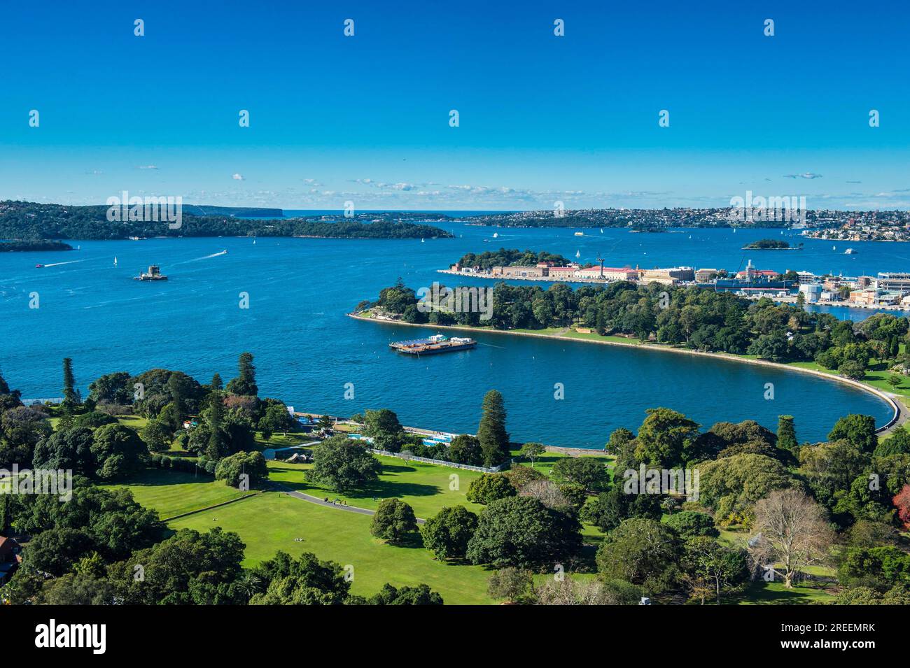 Blick über den Hafen von Sydney, New South Wales, Australien Stockfoto