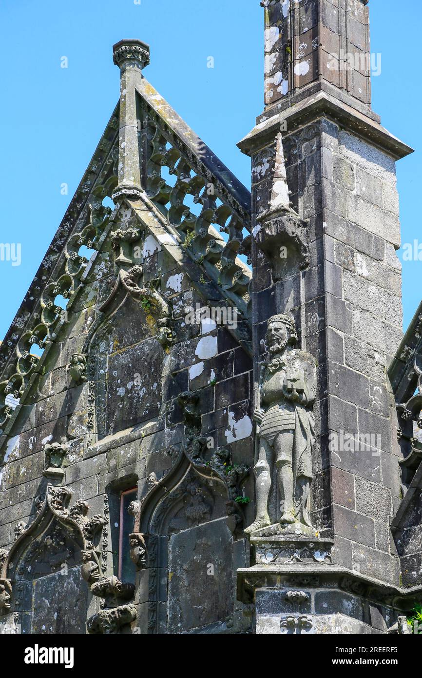 Gotische Basilika Notre Dame du Folgoet, Le Folgoet, Departement Finistere Penn-ar-Bed, Region Bretagne Breizh, Frankreich Stockfoto