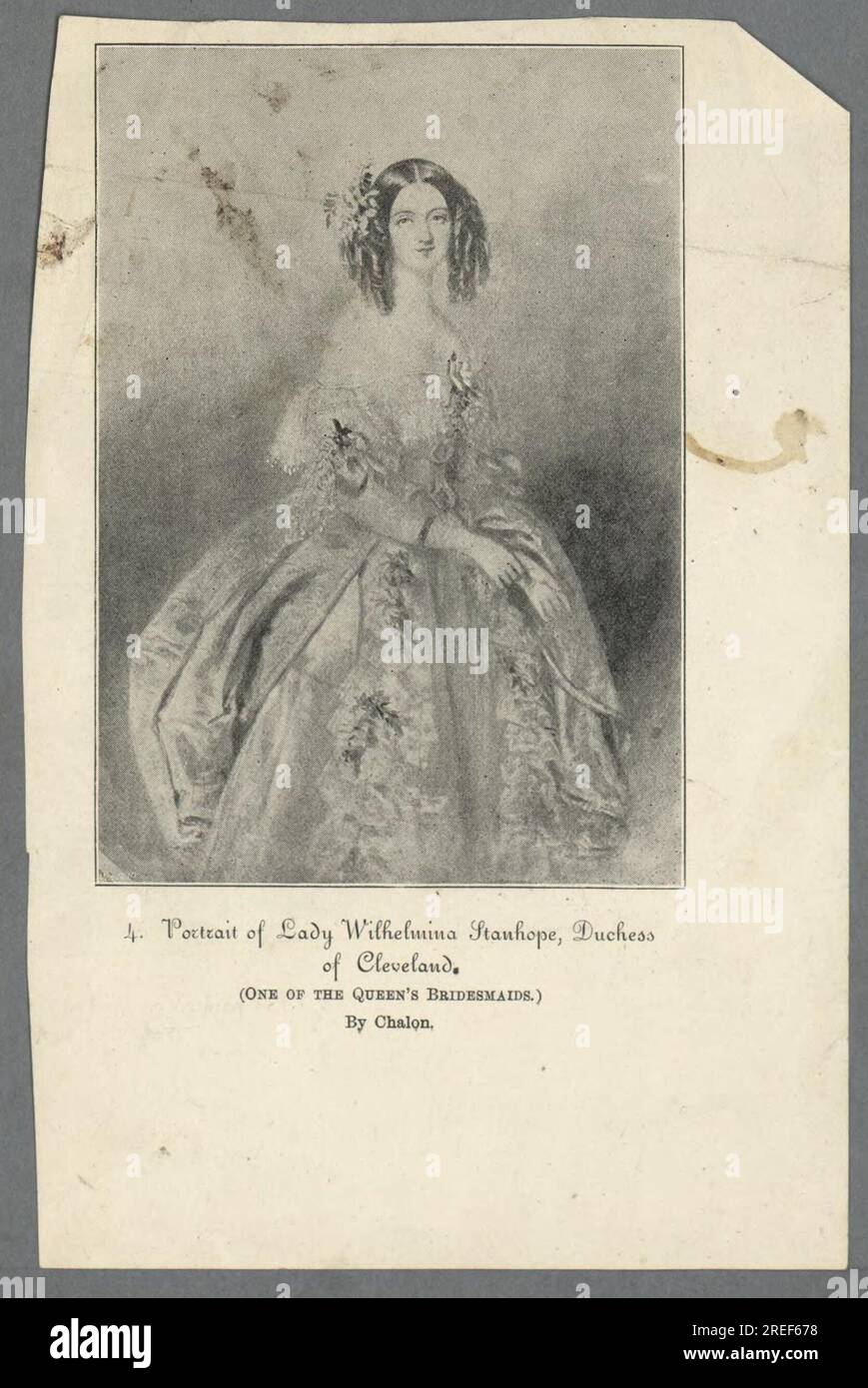 Porträt von Lady Wilhelmina Stanhope, Herzogin von Cleveland (eine der Brautjungfern der Königin), ca. 1900, von Alfred Edward Chalon Stockfoto