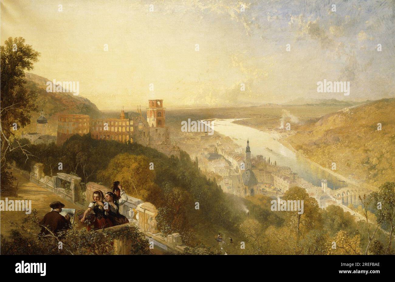 Heidelberg von der Terrasse von James Baker Pyne Stockfoto