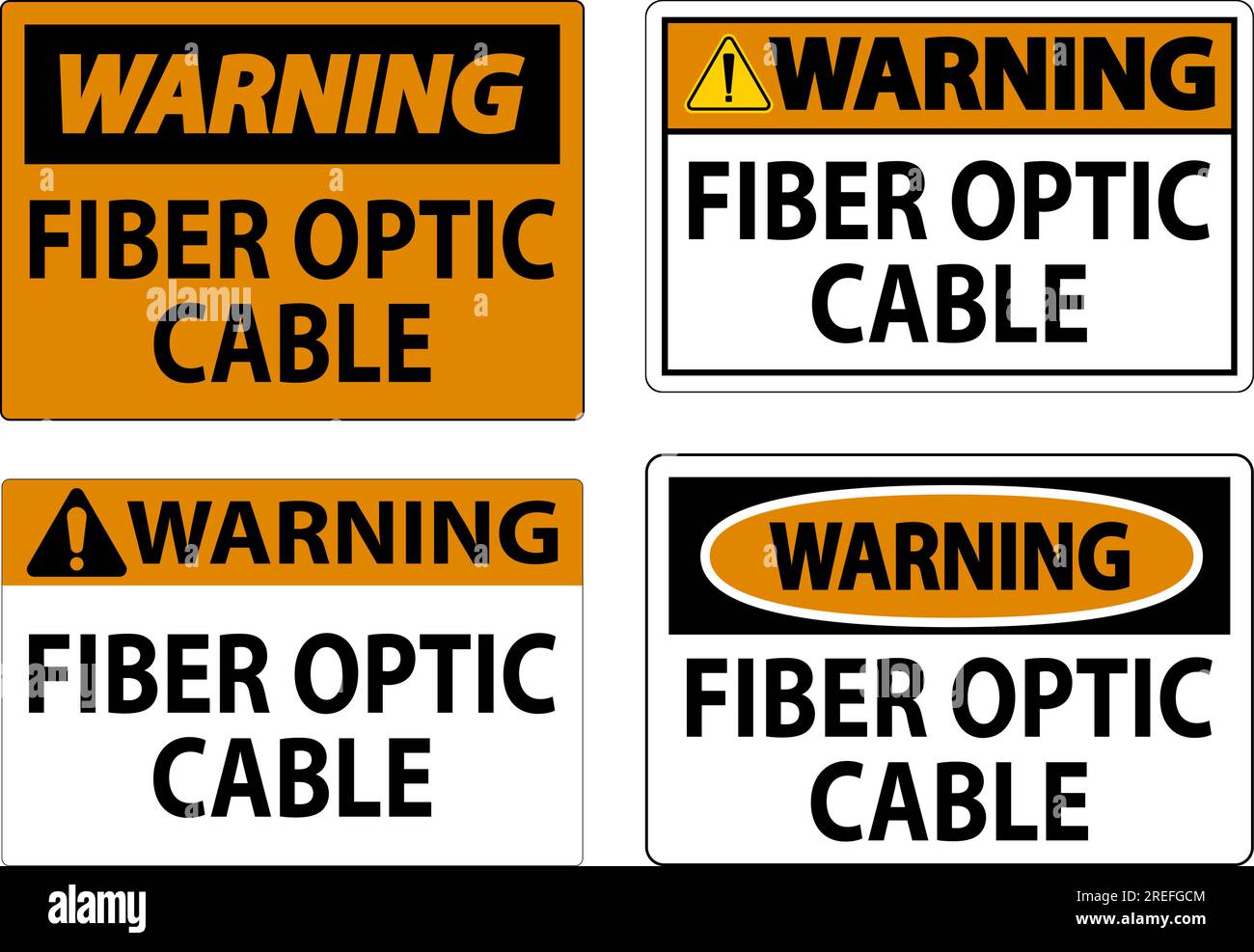 Warnschild, Glasfaserkabel Stock Vektor Warnschild, Glasfaserkabel Stock Vektor