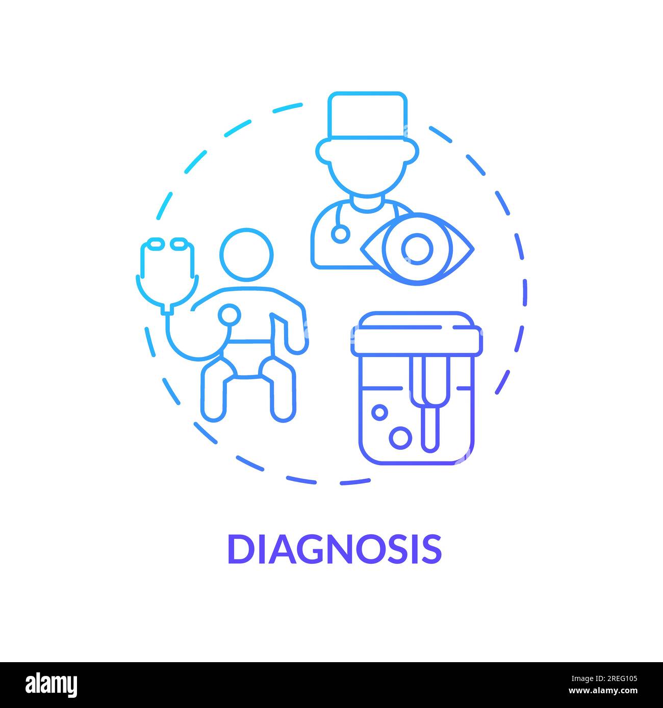 Diagnose blaues Gradientensymbol Stock Vektor