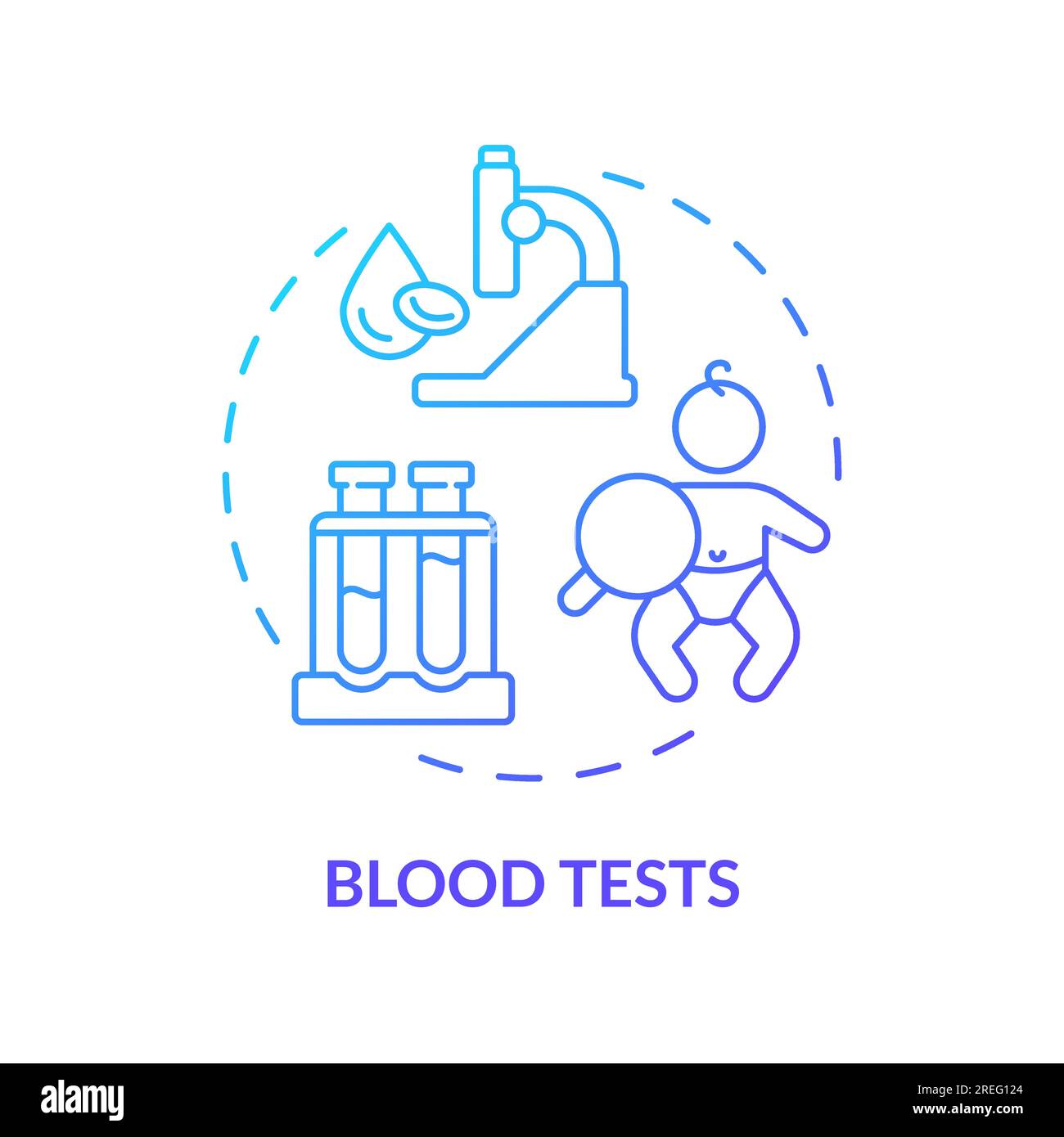 Bluttests blaues Gradientenkonzept Symbol Stock Vektor