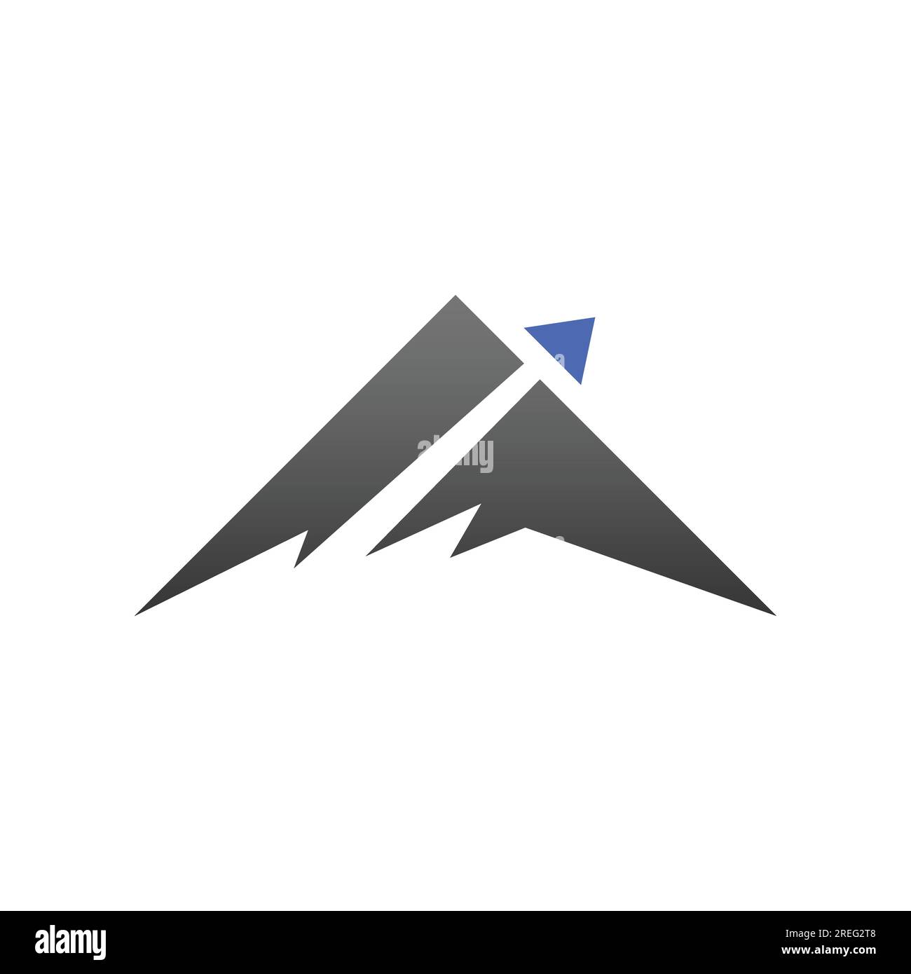 Logo von Mountain & Marketing Statistics Arrow für Unternehmensfinanzen. Das Mountain Arrow Logo eignet sich für alle Geschäftsfelder wie Wirtschaft oder Börse Stock Vektor
