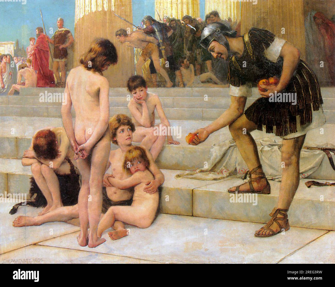 Captives in Rome 1888 von Charles William Bartlett Stockfoto