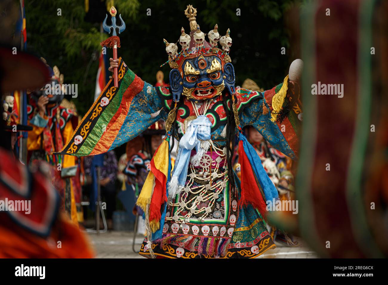 Ulaanbaatar, Mongolei. Juli 2023. Das Khuree TSAM-Festival war das Dashchoilin-Kloster. Quelle: L.Enkh-Orgil. Stockfoto