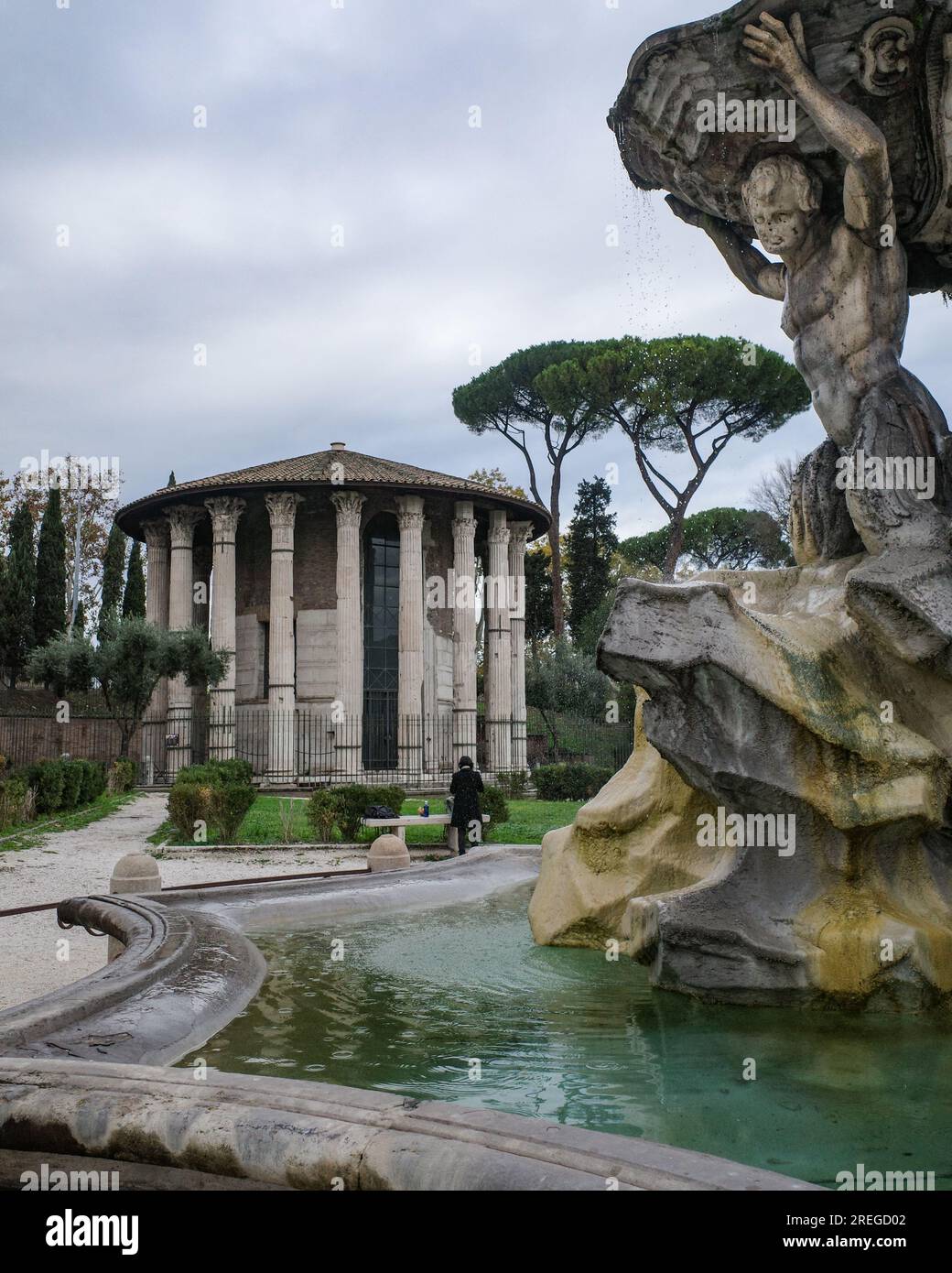 Rom, Italien - 27. November 2022: Tempel des Herakles Victor (Hercules Olivarius) Stockfoto