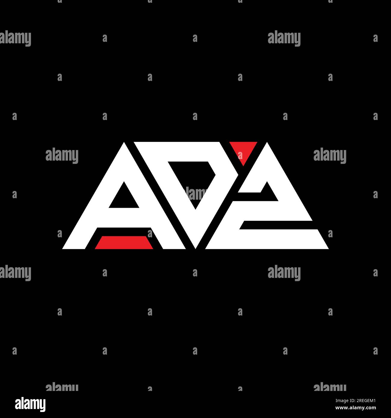 Logo mit ADZ-Dreiecksbuchstaben und Dreiecksform. ADZ-Dreieck-Logo-Monogramm. ADZ-dreieckige Vektorvorlage mit roter Farbe. ADZ Triangul Stock Vektor