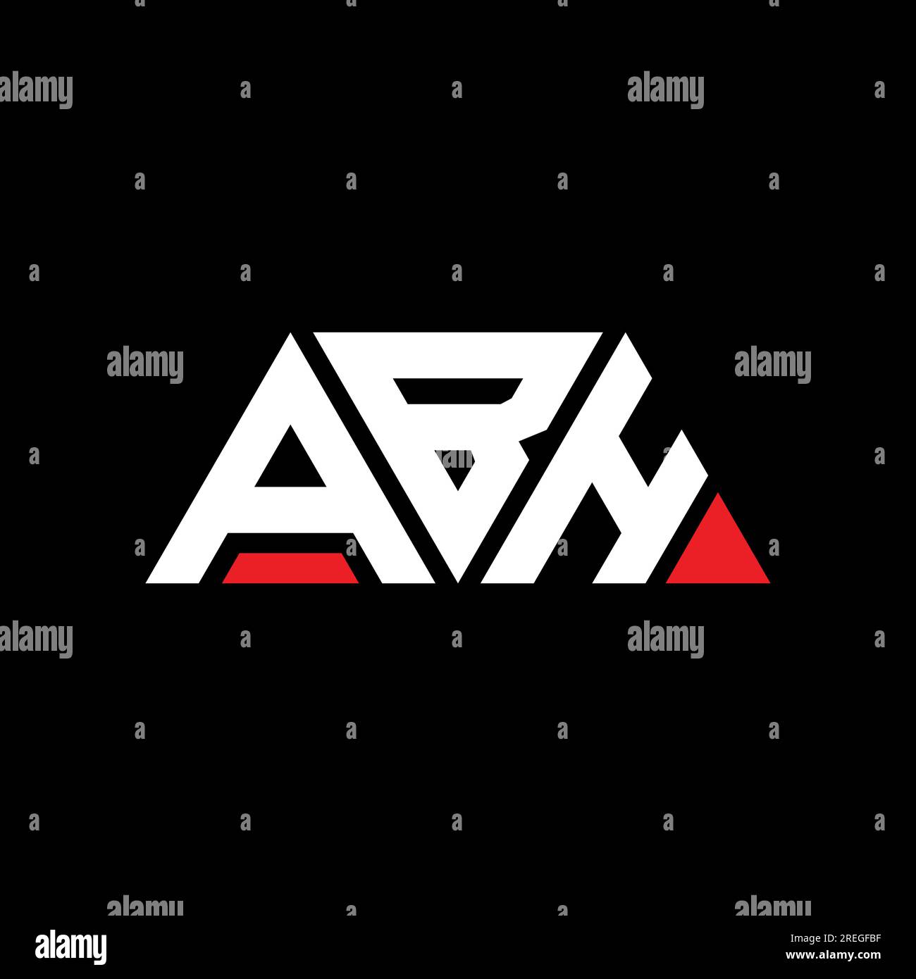 Logo mit ABH-Dreiecksbuchstaben in Dreiecksform. ABH-Dreieck-Logo-Monogramm. ABH-Dreieck-Vektor-Logo-Vorlage mit roter Farbe. ABH Triangul Stock Vektor