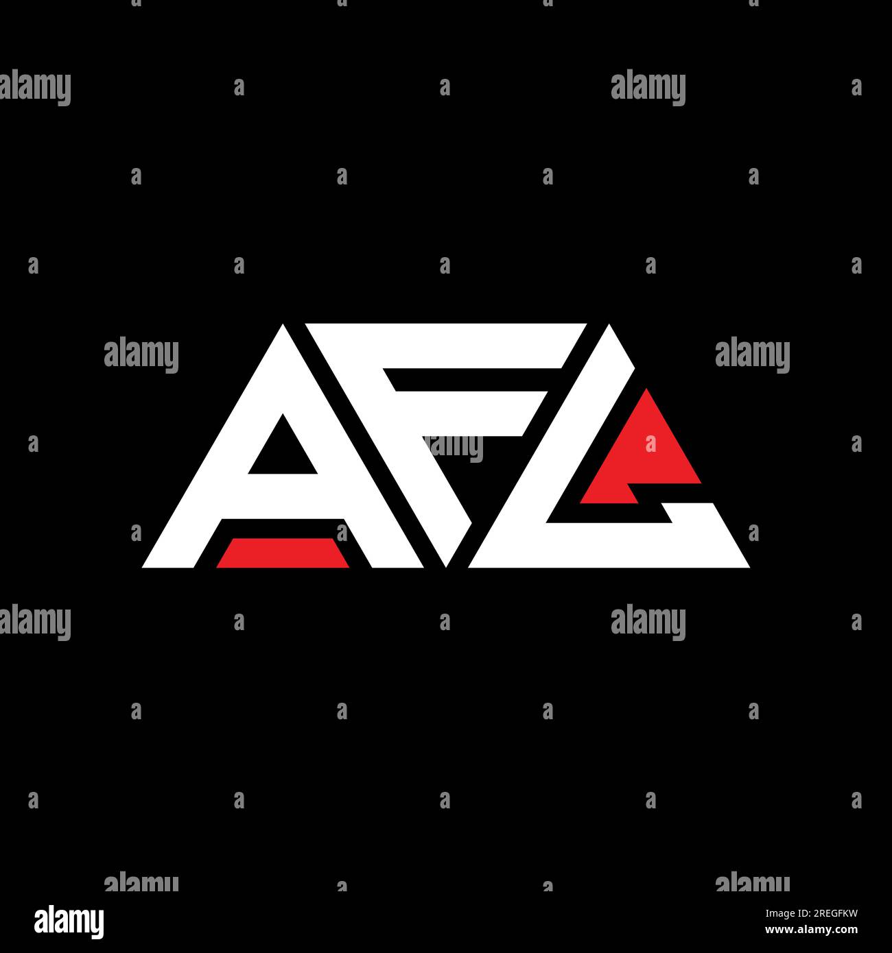 AFL-Logo mit Dreiecksbuchstaben und Dreiecksform. AFL-Monogramm mit Dreieckslogo. AFL-dreieckige Vektor-Logo-Vorlage mit roter Farbe. AFL Triangul Stock Vektor